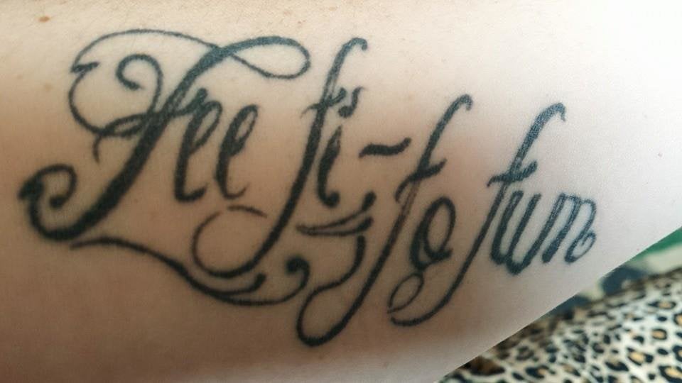 <em>"This is a tribute to my late grandfather, who when I was a child, he would chase after me (with his false teeth out) and