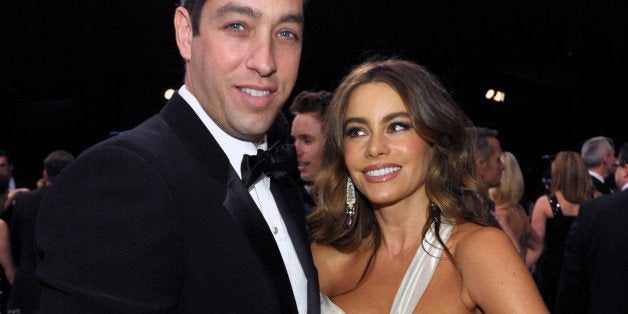 FILE - In this Jan. 27, 2013, file photo, Nick Loeb, left, and Sofia Vergara pose in the audience at the 19th Annual Screen Actors Guild Awards at the Shrine Auditorium in Los Angeles. A Los Angeles judge ruled Friday, May 22, 2015, that Loeb can file an amended lawsuit seeking custody of embryos he created with Vergara before their relationship ended last year. Loeb wants the embryos to be implanted in a surrogate but Vergara's attorney says Loeb doesn't have a viable legal claim. (Photo by John Shearer/Invision/AP, File)
