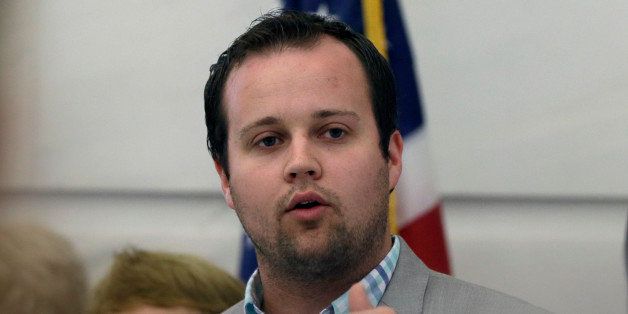 Josh Duggar, executive director of FRC Action, speaks in favor the Pain-Capable Unborn Child Protection Act at the Arkansas state Capitol in Little Rock, Ark., Friday, Aug. 29, 2014. (AP Photo/Danny Johnston)