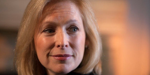 In this Jan. 21, 2014, photo, Sen. Kirsten Gillibrand, D-N.Y., chair of the Senate Armed Services Subcommittee on Personnel , is interviewed by The Associated Press about her proposal to let military prosecutors rather than commanders make decisions on whether to prosecute sexual assaults in the military, in her Capitol Hill office in Washington. The Senate is heading for a showdown over contentious legislation to curb sexual assaults in the military by taking away the authority of senior commanders to prosecute rapes and other serious offenses. A highly anticipated vote on the bill sponsored by Gillibrand, could come as early as Thursday, March 6, 2014. (AP Photo/J. Scott Applewhite)