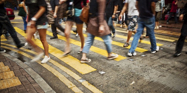 'People Rush in Hong Kong, China'