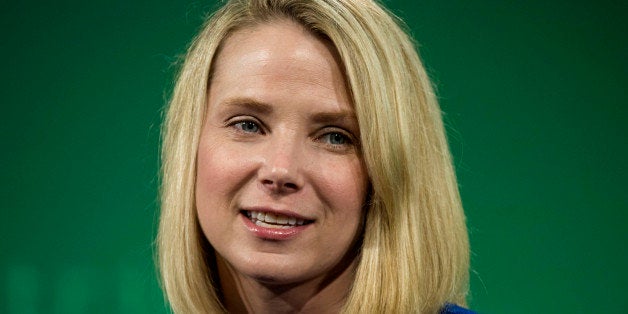 Marissa Mayer, president and chief executive officer at Yahoo! Inc., speaks during the 2015 Bloomberg Technology Conference in San Francisco, California, U.S., on Tuesday, June 16, 2015. Mayer said that the company's spinoff of its stake in Alibaba Group Holding Ltd. is proceeding as planned. Photographer: David Paul Morris/Bloomberg via Getty Images 