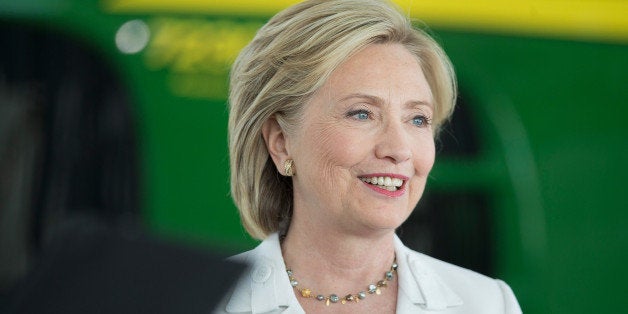 ANKENY, IA - AUGUST 26: Democratic presidential candidate and former U.S. Secretary of State Hillary Clinton speaks to guest
