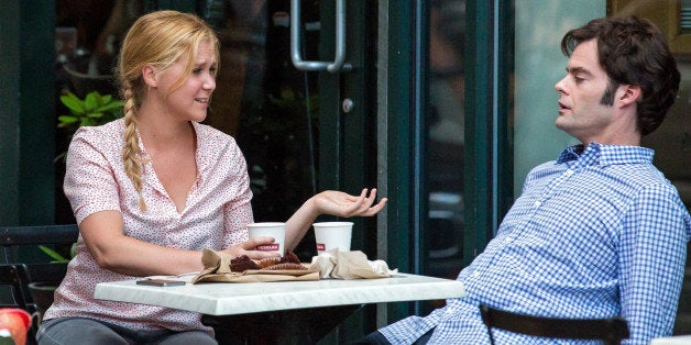 NEW YORK, NY - JULY 16: Amy Schumer and Bill Hader are seen filming 'Trainwreck' in East Village on July 16, 2014 in New Yor