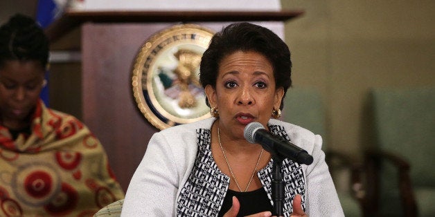 WASHINGTON, DC - JUNE 22: U.S. Attorney General Loretta Lynch speaks during the quarterly meeting of the Coordinating Council on Juvenile Justice and Delinquency Prevention June 22, 2015 in Washington, DC. The meeting was to discuss 'alternatives to youth correctional confinement and the advancement of resources to improve community supervision outcomes for youths.' (Photo by Alex Wong/Getty Images)