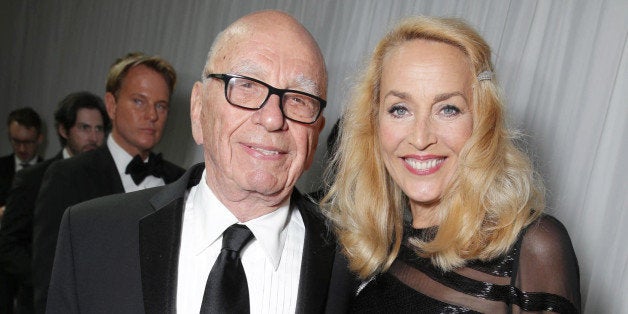 Rupert Murdoch and Jerry Hall seen at Twentieth Century Fox Golden Globes Party on Sunday, Jan. 10, 2015, in Beverly Hills, CA. (Photo by Eric Charbonneau/Invision for Twentieth Century Fox/AP Images)