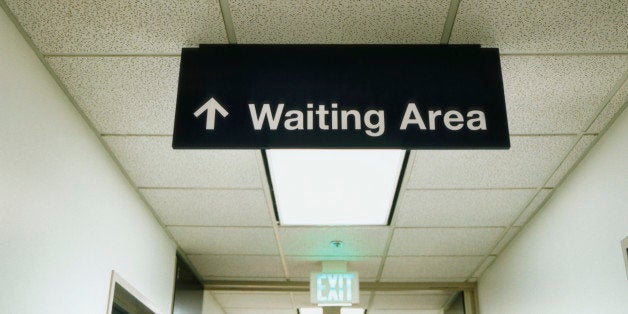 Waiting Room Sign in Corridor