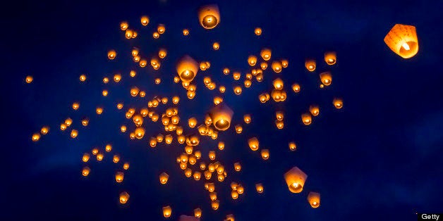 As the main event of 2013 Pingxi Sky Lantern Festival, first 200 Lanterns are released at Shifen Sky Lantern Square on the Fi