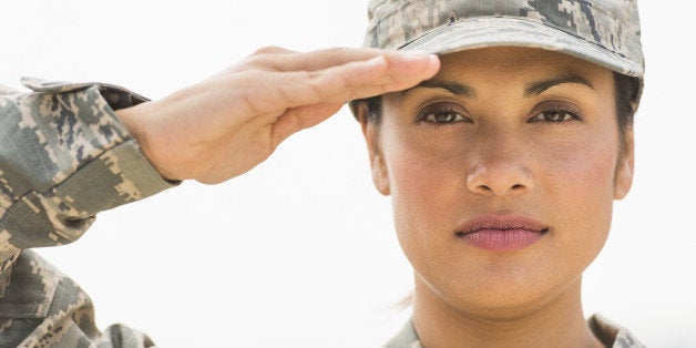 Portrait of female army soldier