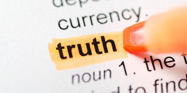 orange marker on truth word