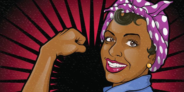 Great illustration of a Retro Strong Powerful Asian Woman inspired by the Famous World War Two propaganda Poster of Rosie the Riveter calling for women to play their part in the war effort.