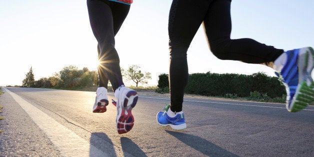 Young couple jogging