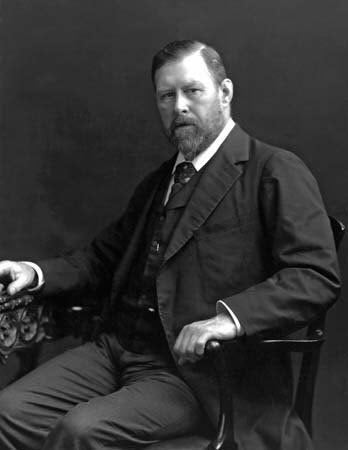 Description 1 Bram Stoker (1847-1912), novelist born in Ireland, author of "Dracula" | Source http://s567. photobucket. view&