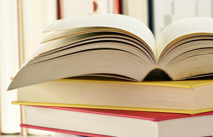 composition with stack of books