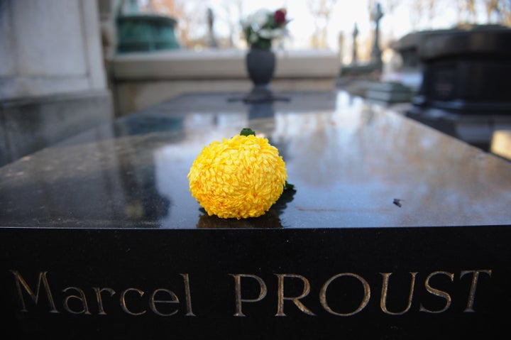 PARIS, FRANCE - NOVEMBER 29: The grave of French writer Marcel Proust stand at Cimetierre du Pere Lachaise on November 29, 2011 in Paris, France. (Photo by Antoine Antoniol/Getty Images)