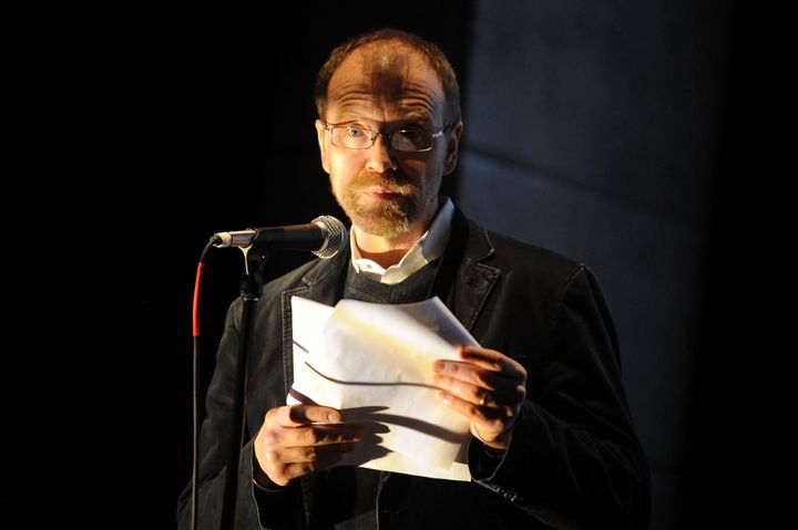PARK CITY, UT - JANUARY 29: George Saunders reads during Reckoning With Torture Panel at the 2011 Sundance Film Festival on January 29, 2011 in Park City, Utah. (Photo by Fred Hayes/Getty Images)