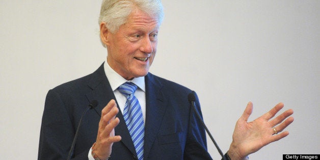 NEW YORK, NY - MAY 30: Former US President Bill Clinton speaks at the Segal Family Foundation Meeting On Africa at Lighthouse International Conference Center on May 30, 2013 in New York City. (Photo by Jamie McCarthy/Getty Images for Segal Family)