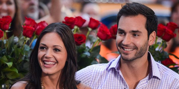 NEW YORK, NY - AUGUST 06: TV personalities Desiree Hartsock (L) and Chris Siegfried tape an interview at 'Good Morning America' at the ABC Times Square Studios on August 6, 2013 in New York City. (Photo by Ray Tamarra/Getty Images)