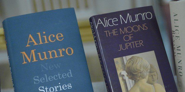Canada's Alice Munro books, the Nobel laureate in literature 2013 are seen at Royal Swedish Academy on October 10, 2013 at the Royal Swedish Academy in Stockholm, Sweden. AFP PHOTO / JONATHAN NACKSTRAND (Photo credit should read JONATHAN NACKSTRAND/AFP/Getty Images)