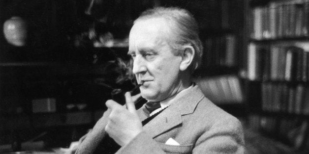 2nd December 1955: British writer J R R Tolkien (1892 - 1973), enjoying a pipe in his study at Merton College, Oxford, where he is a Fellow. Original Publication: Picture Post - 8464 - Professor J R R Tolkien - unpub. (Photo by Haywood Magee/Picture Post/Getty Images)