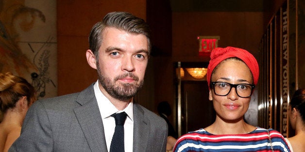 NEW YORK, NY - OCTOBER 05: (L-R) Nick Laird, Zadie Smith and Richard Brody attend the New Yorker Festival 2013 party at The Standard on October 5, 2013 in New York City. (Photo by Neilson Barnard/Getty Images for The New Yorker)