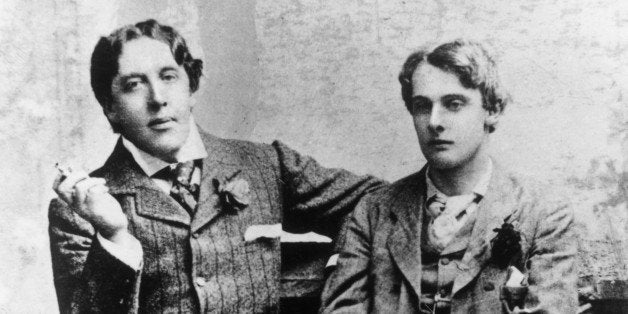Irish dramatist Oscar Wilde (1854 - 1900) with Lord Alfred Douglas (1870 - 1945) at Oxford, 1893. (Photo by Hulton Archive/G
