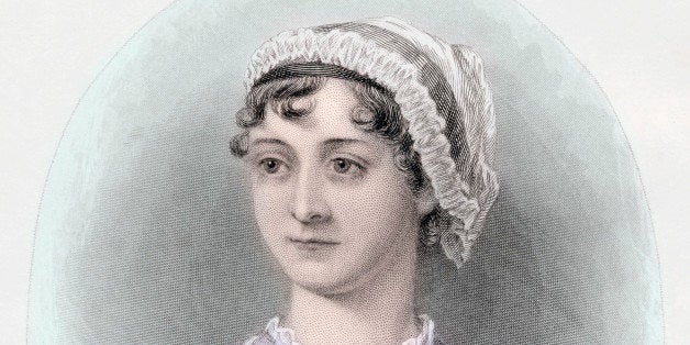 Portrait of English novelist Jane Austen, after a watercolor by Cassandra Austen, hand-colored engraving, c. 1850. (Illustrat