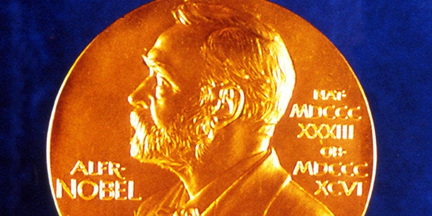 This is a 1994 photo showing both sides of the Nobel Prize Medal. (AP Photo)