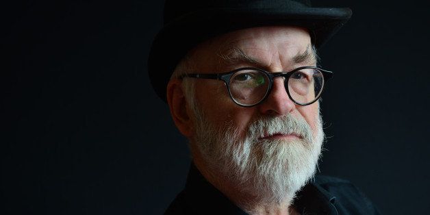 LONDON, UNITED KINGDOM - SEPTEMBER 18: Portrait of English fantasy author Sir Terry Pratchett, photographed to promote the 40th novel in his Discworld series, Raising Steam, on September 18, 2013. (Photo by Kevin Nixon/SFX Magazine via Getty Images) 