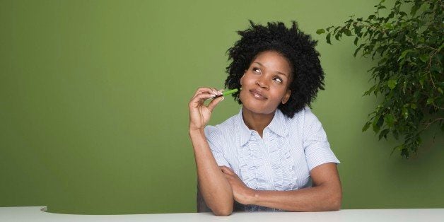 Businesswoman daydreaming