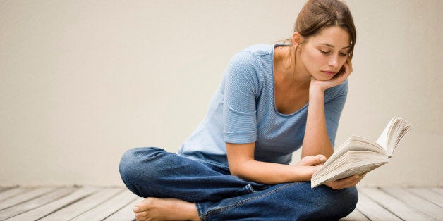 Woman reading book