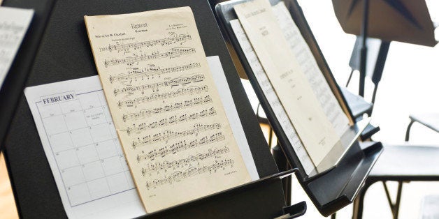 Sheet music on music stand