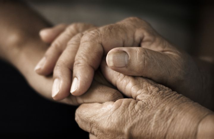 hands of an elderly woman...