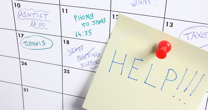 word "help" on calendar