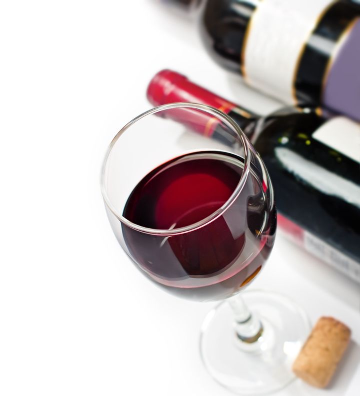Red wine, isolated, white background