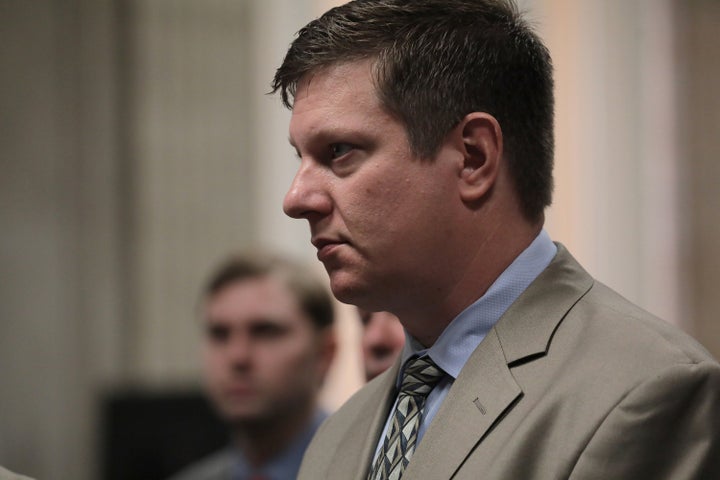 Police officer Jason Van Dyke on Sept. 18 in Chicago, during his trial for the fatal shooting of Laquan McDonald. V