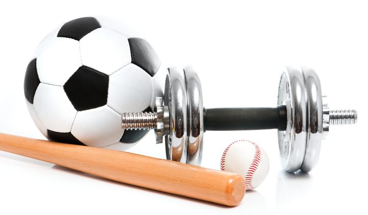 sports equipment isolated on...
