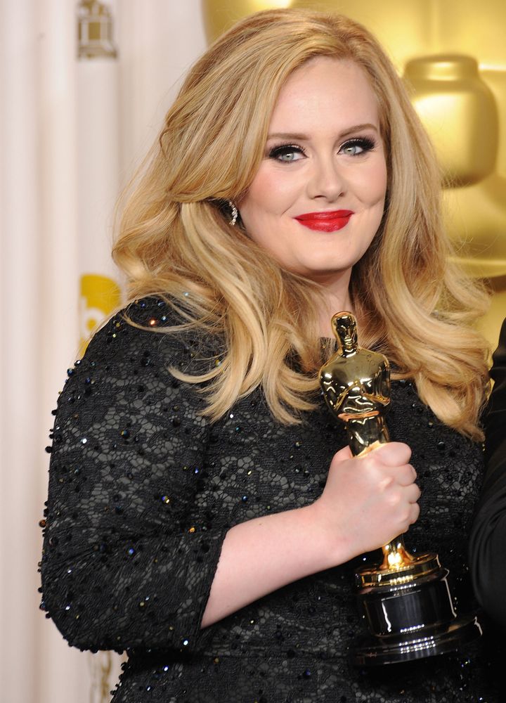 HOLLYWOOD, CA - FEBRUARY 24: Adele poses at the 85th Annual Academy Awards at Dolby Theatre on February 24, 2013 in Hollywood, California. (Photo by Steve Granitz/WireImage)