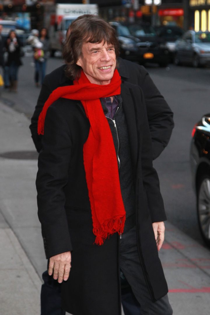 NEW YORK, NY - DECEMBER 11: Sir Mick Jagger of The Rolling Stones arrives at 'Late Show with David Letterman' at Ed Sullivan Theater on December 11, 2012 in New York City. (Photo by Taylor Hill/FilmMagic)