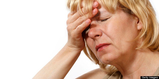 Woman with headache pain