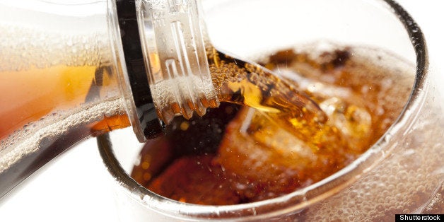 refreshing brown soda with ice...