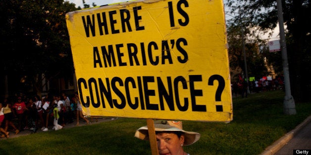 CHICAGO, IL - JULY 15: Activists rally in Chicago's South Side for Trayvon Martin in addition to ending gun violence in their