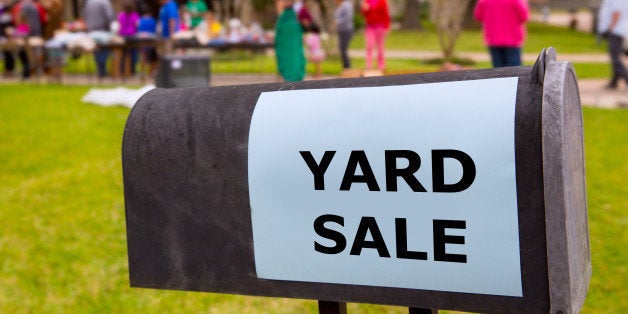 yard sale in an american...