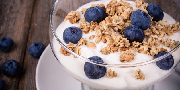 yogurt with granola and fresh...