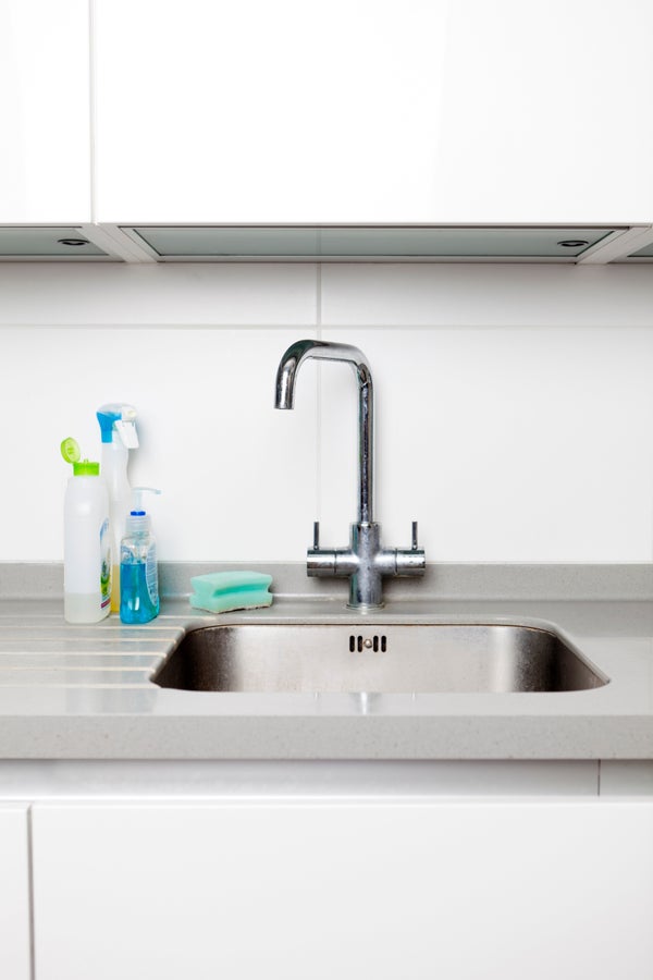 “Think about what we put in the sink,” says Johnson of the Merry Maids. “We put food scraps in there, and there’s dirt and ba