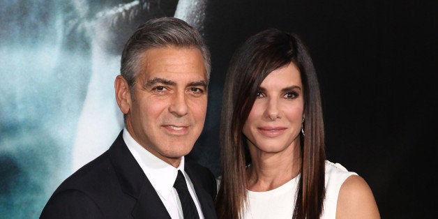 NEW YORK, NY - OCTOBER 01: Actors George Clooney and Sandra Bullock attend the 'Gravity' premiere at AMC Lincoln Square Theater on October 1, 2013 in New York City. (Photo by Taylor Hill/FilmMagic)