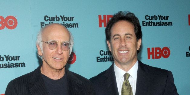NEW YORK - SEPTEMBER 30: Larry David and Jerry Seinfeld attend 'Curb Your Enthusiasm' Season 7 New York screening at the Time Warner Screening Room on September 30, 2009 in New York City. (Photo by George Napolitano/FilmMagic)