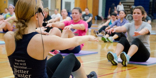 Allie McIlvanie, a junior, led the THON Prep fitness class on Jan. 16 in 126 White Building at University Park. THON dancers