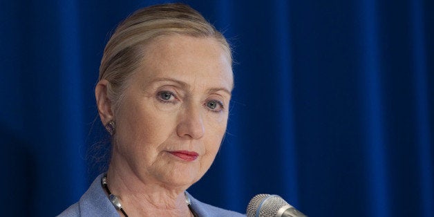 US Secretary of State Hillary Clinton speaks during a press conference at the US Embassy in Yangon on December 2, 2011. Clinton is traveling to the country on a two-day visit, the first by a US Secretary of State in more than 50 years. AFP PHOTO / POOL / Saul LOEB (Photo credit should read SAUL LOEB/AFP/Getty Images)