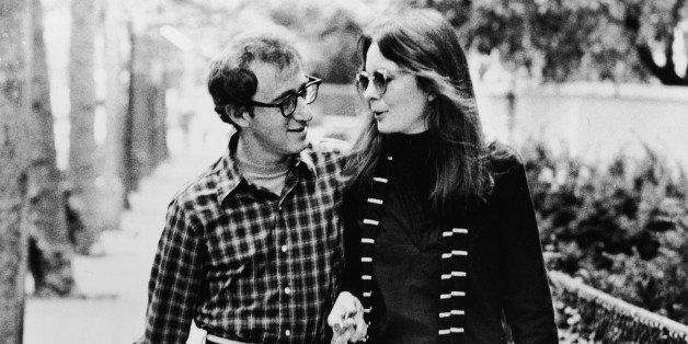 American actors Diane Keaton and Woody Allen walk along a street and talk in a scene from 'Annie Hall,' directed by Allen, New York, New York, 1977. (Photo by United Artists/courtesy of Getty Images)